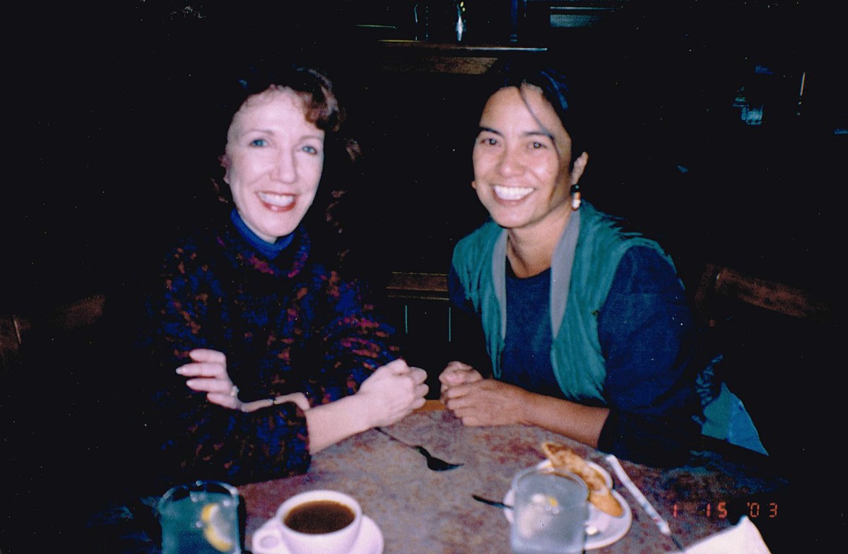 Stepha and her friend Jenifer Tice circa 1999, having lunch at Nordstroms.